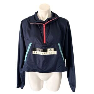 Adidas by Stella McCartney Stella Sport Women’s Navy Crop Hooded Windbreaker S